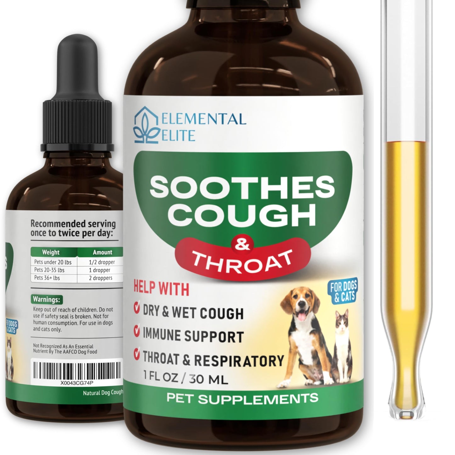 Kennel Cough Drops for Dogs & Cats Cough Relief Dry and Wet Pet Cough Allergy Relief - for Dogs of All Breeds & Sizes