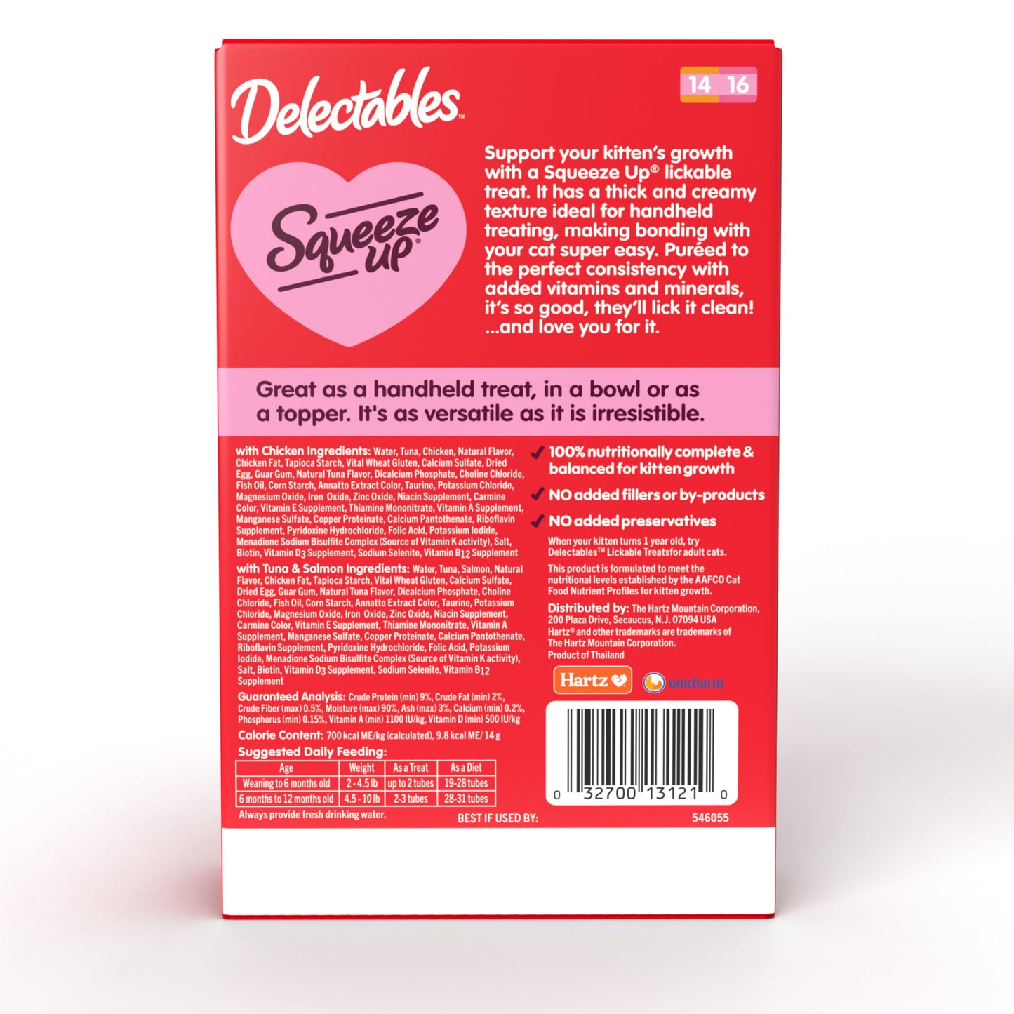 Delectables Squeeze Up Kitten Variety Pack, Creamy Squeezable Puree, Lickable Wet Cat Treats, Grain Free, No Added Fillers, No by-Products, No Added Preservatives, 0.5 Ounces Tube, 20 Tubes Total