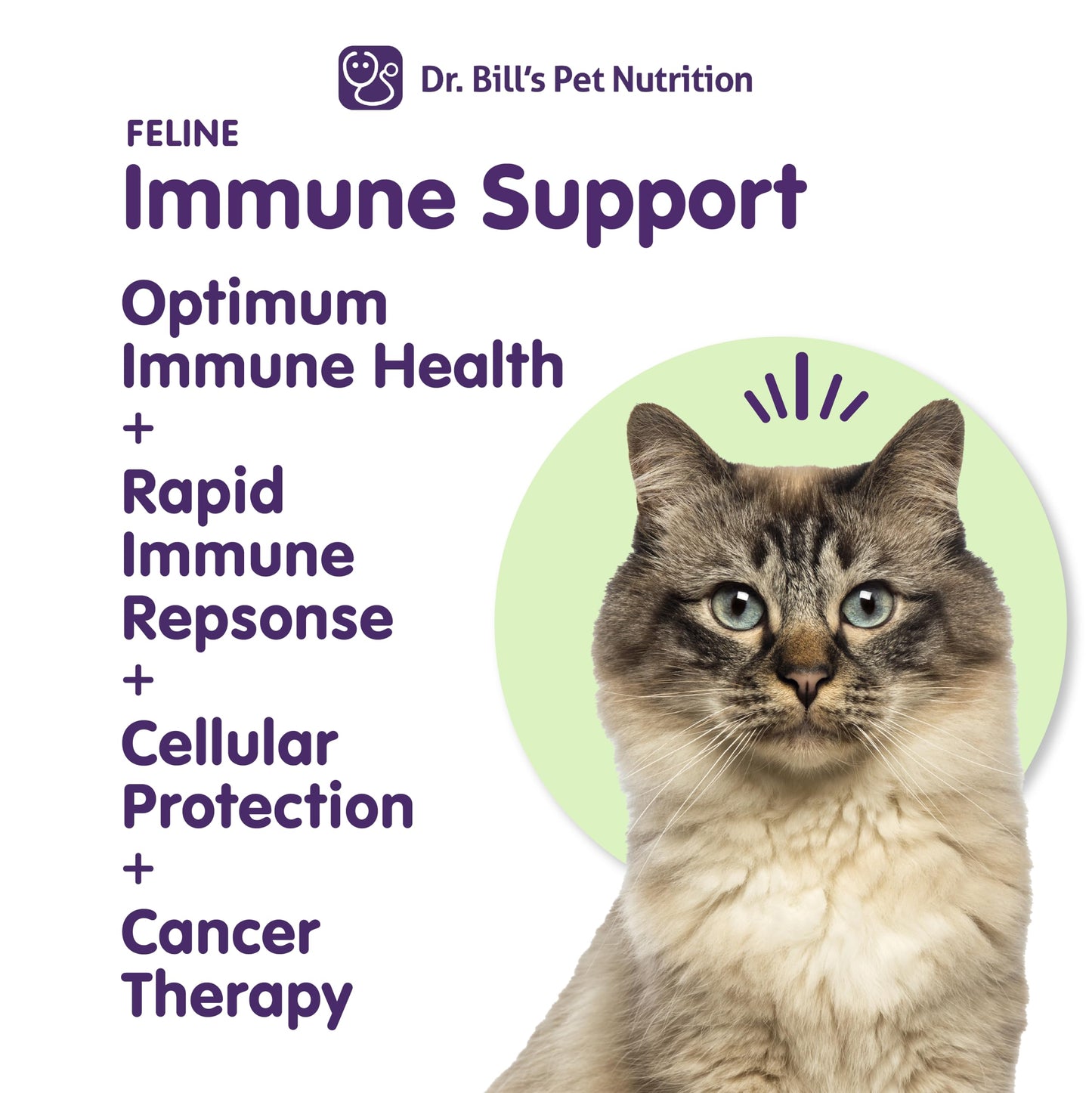 Dr. Bill’s Feline Immune Support Cat Vitamins and Supplements | Cat Immune Support | Colostrum Vitamins for Cats | Includes Beta Glucan, Lactoferrin, Colostrum, Zinc, Coenzyme Q-10, Bifidobacterium