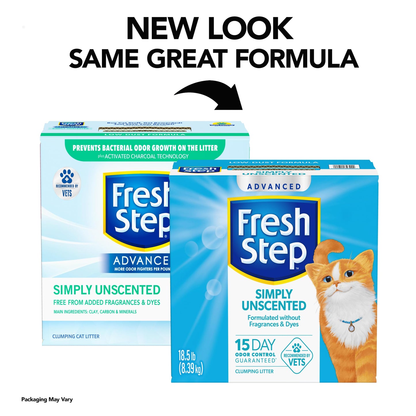 Fresh Step Advanced Simply Unscented Clumping Litter, Fresh Step Unscented Cat Litter Fights Odor on Contact, 18.5 lb. Box