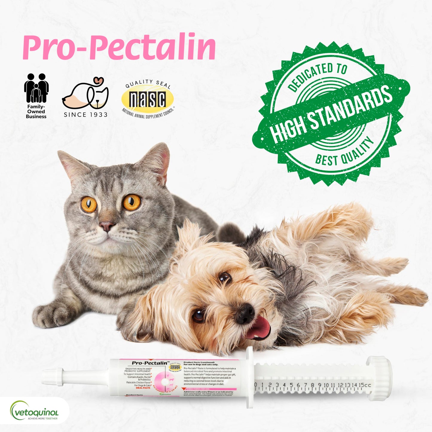 Vetoquinol Pro-Pectalin Oral Paste for Dogs & Cats – 30cc, Chicken Flavor – Helps Reduce Occasional Loose Stool & Diarrhea, Balance Gut pH, Support Normal Digestion & Intestinal Flora