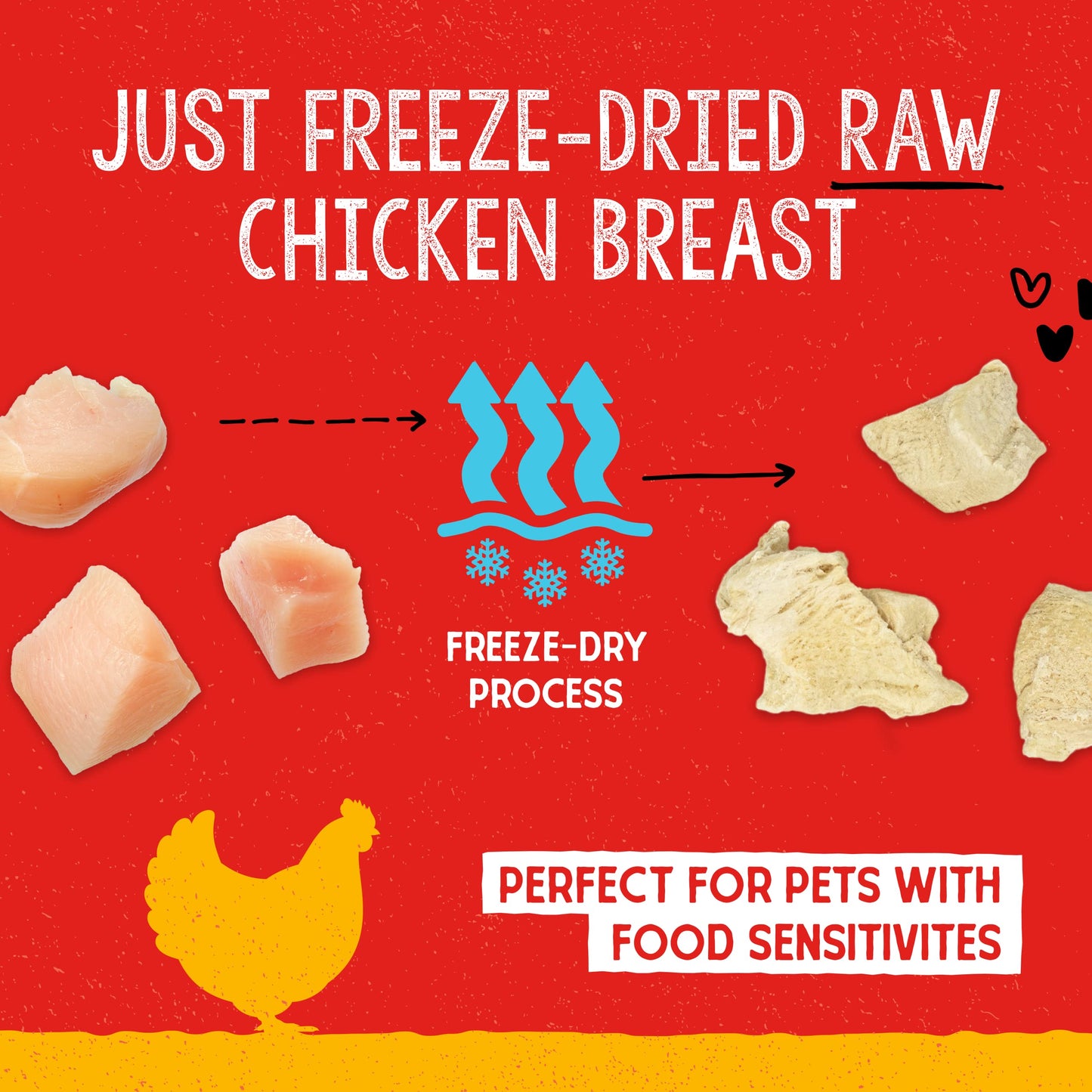 Stella & Chewy's Freeze-Dried Raw Single Ingredient Chicken Breast Treats, 2.75 oz. Bag