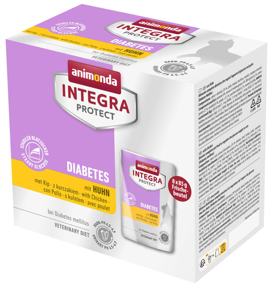 animonda INTEGRA PROTECT Katzenfutter nass Diabetes mit Huhn (8 x 85g), vom Tierarzt empfohlen bei Diabetes Mellitus, mit Veterinären entwickeltes Diätalleinfutter für erwachsene Katzen