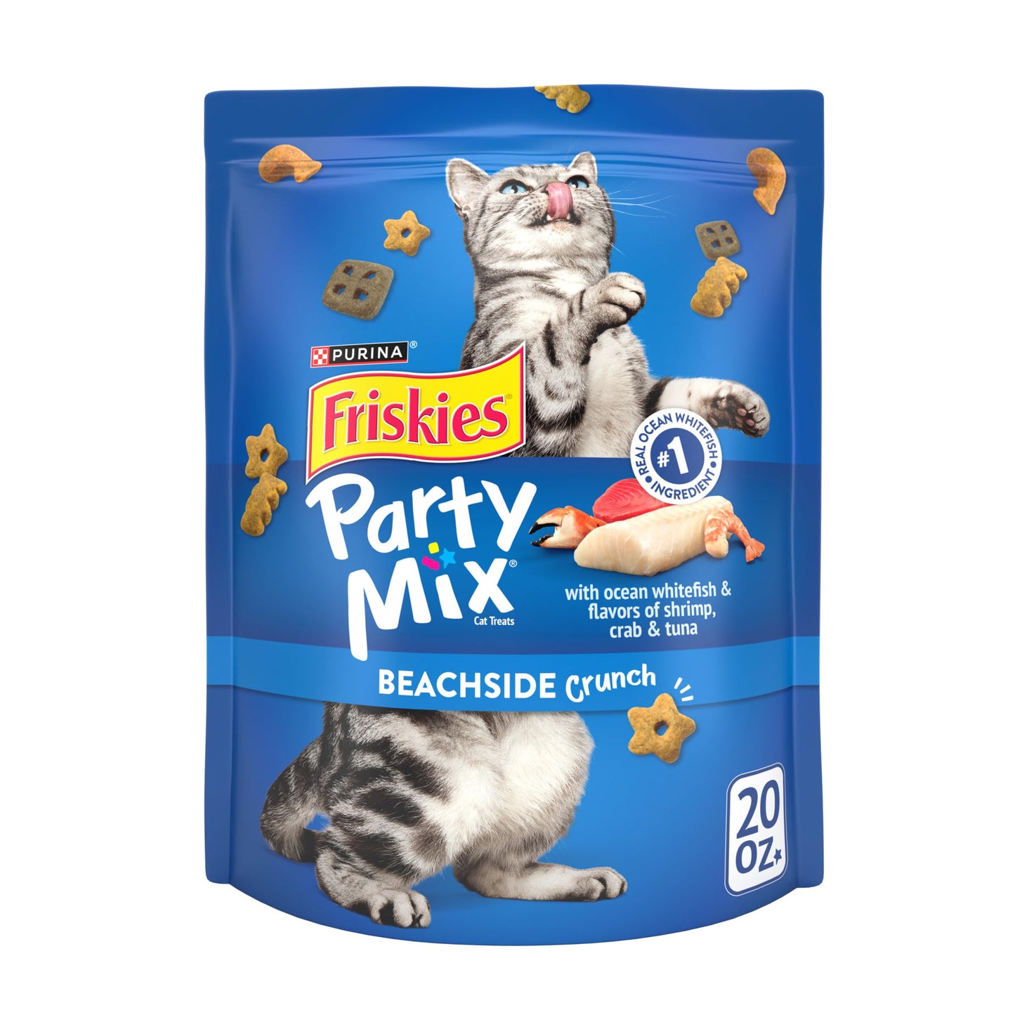 Purina Friskies Cat Treats, Party Mix Beachside Crunch - 20 oz. Pouch