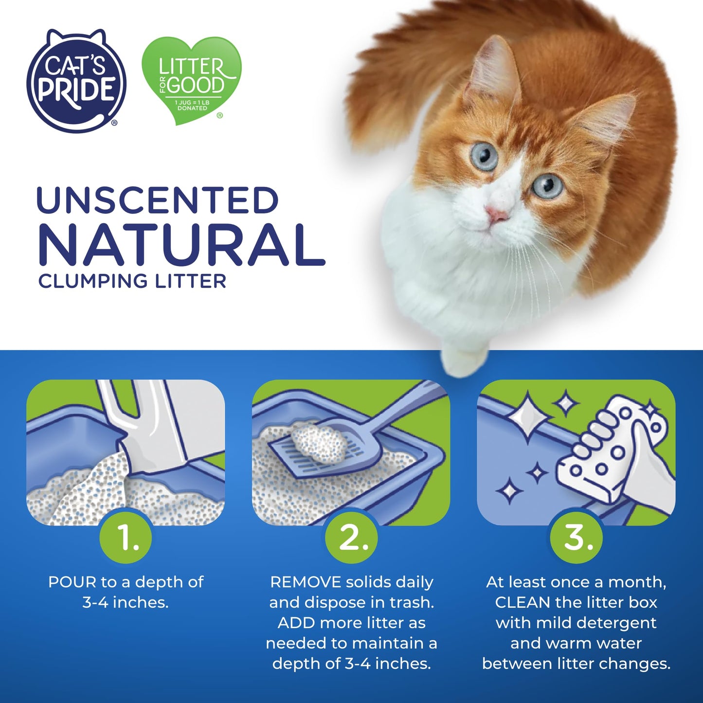 Cat's Pride Lightweight Clumping Litter: Natural - Powerful Odor Control - Unscented, 10 Pounds