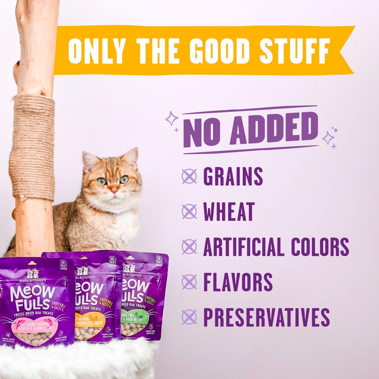 Stella & Chewy's Meowfulls Freeze Dried Cat Treats Chicken & Chicken Liver Recipe, 1.5 oz Bag