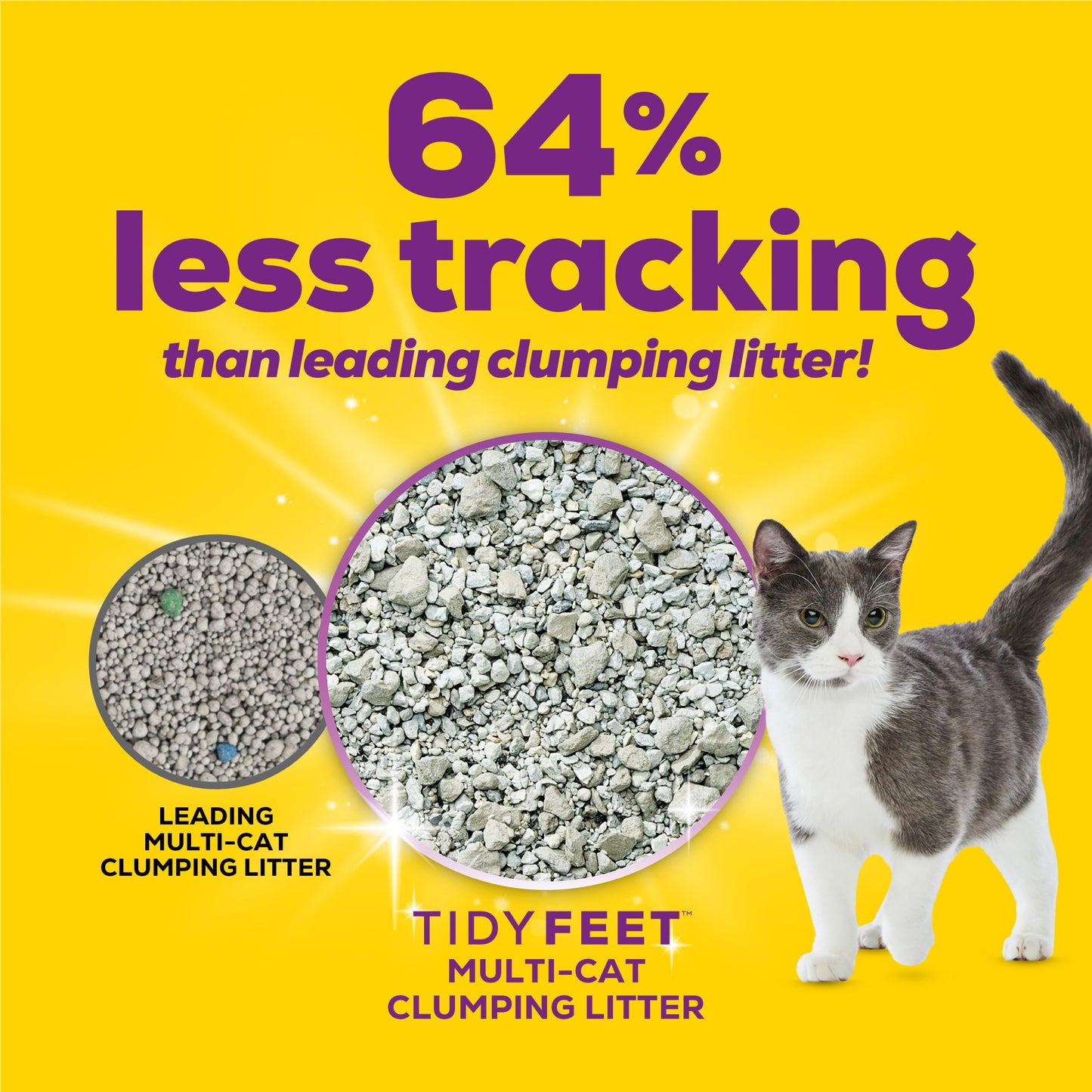 Purina Tidy Cats Tidy Feet Clumping Low Tracking Cat Litter with Odor Control – Unscented - 22 lb. Box