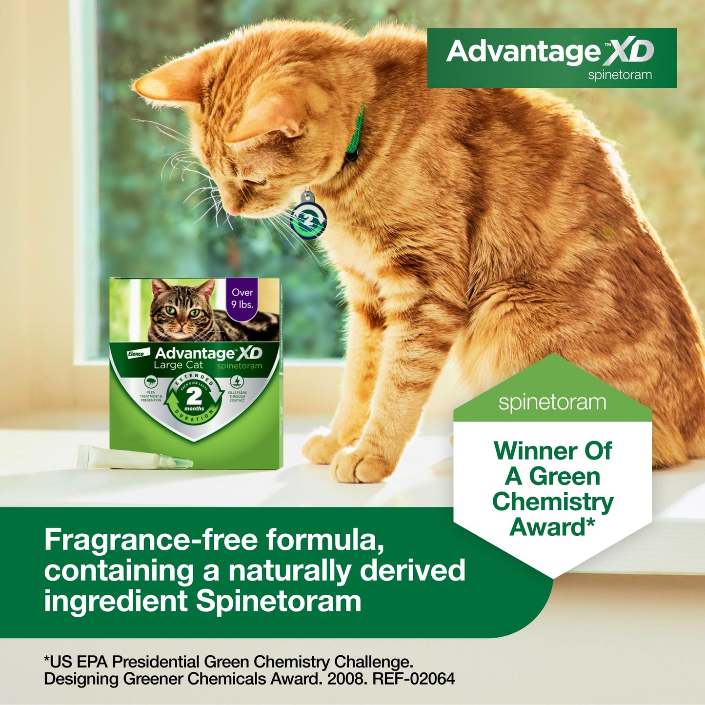 Advantage XD Large Cat Flea Prevention & Treatment For Cats over 9lbs. | 1-Topical Dose, 2-Months of Protection Per Dose