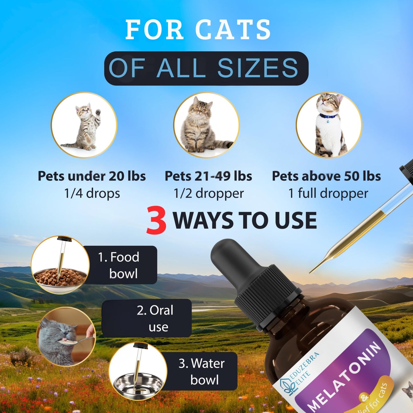 EDUZEBRA Cat Melatonin, Melatonin for Cats, Cat Sedative for Grooming, Cat Sleep Aid, Cat Calming Treats, Anxiety Relief for Cats, Support Restful Sleep for Your Cat