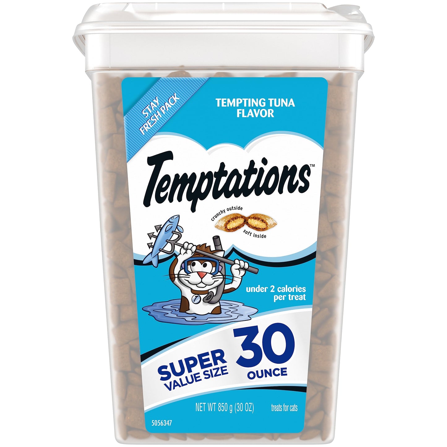 Temptations Classic Crunchy and Soft Cat Treats Tempting Tuna Flavor, 30 oz. Tub