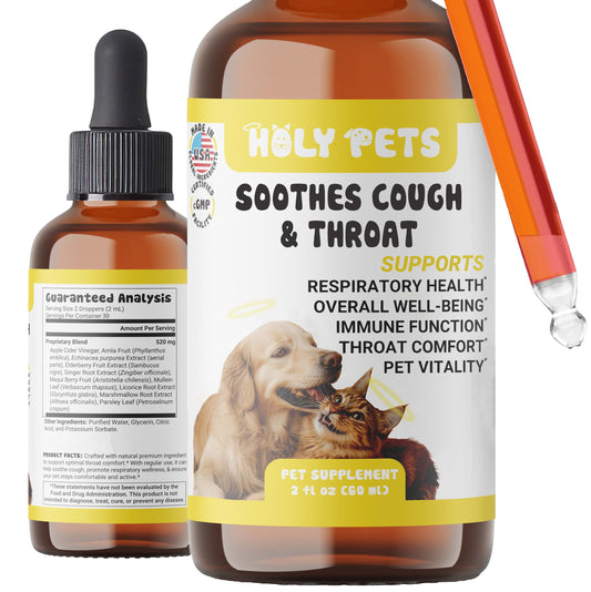 Cough Medicine for Dogs & Cats, Respiratory Infection Support - Sneezing Relief & Kennel Cough Treatment - Pet Asthma Support - Made with Natural Ingredients in The USA