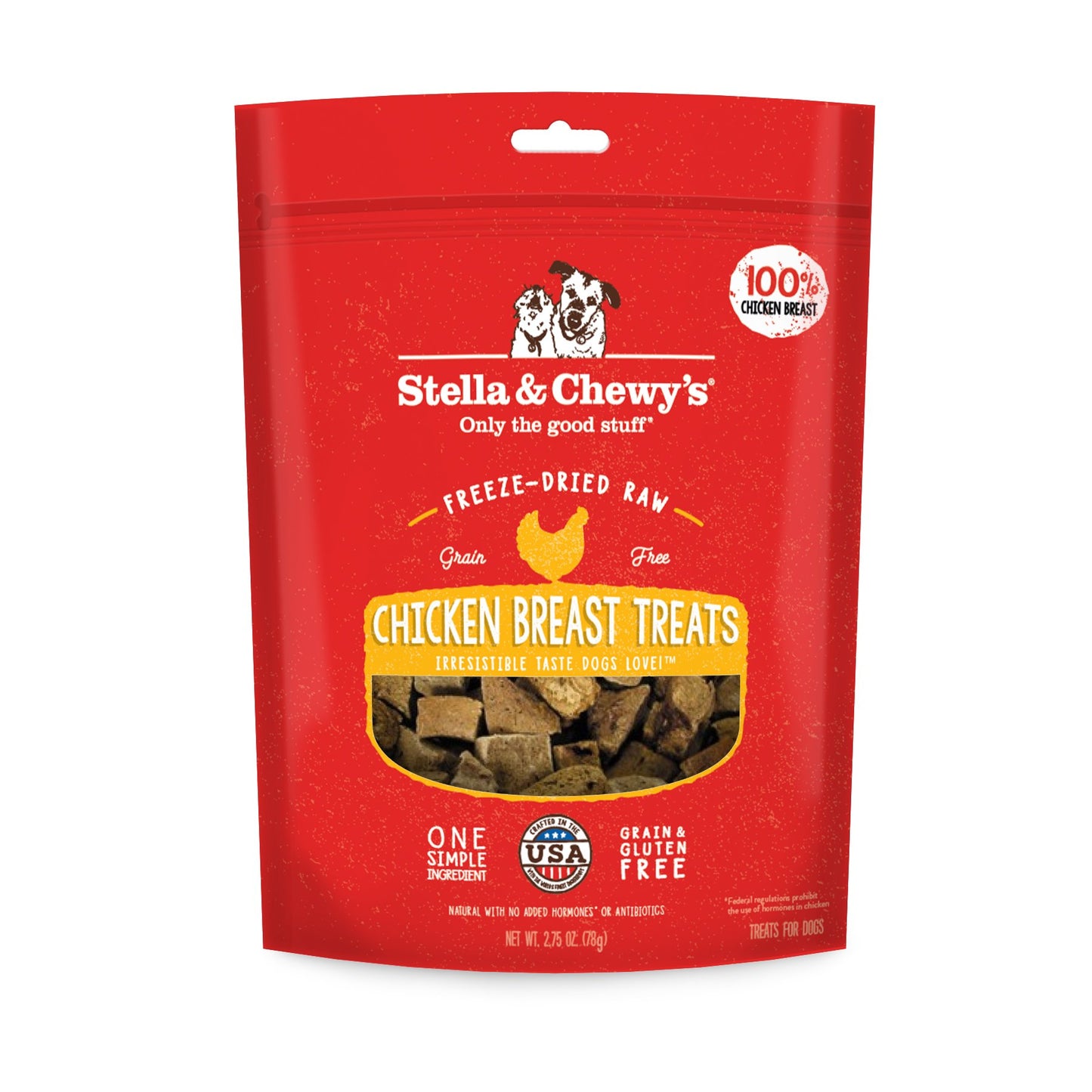 Stella & Chewy's Freeze-Dried Raw Single Ingredient Chicken Breast Treats, 2.75 oz. Bag