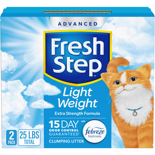 Fresh Step Light Weight Advanced Extreme Cat Litter with Febreze Freshness, Extra Strength Formula Clumping Litter, 25 lbs. (2 x 12.5 lb. Box)