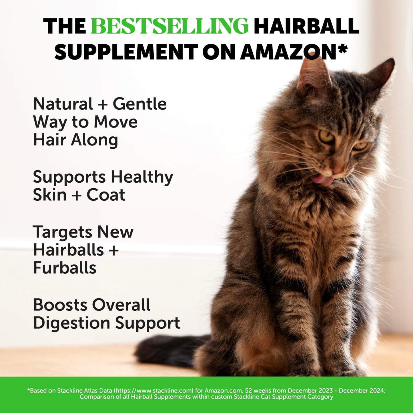 Pet Honesty Cat Hairball Support Crunchy & Creamy Chews, Hairball Remedy Cat Treats, Cat Furball Treatment, Supports Skin & Coat, Digestion, Cat Vitamins & Hairball Medicine, Chicken (30-Day Supply)