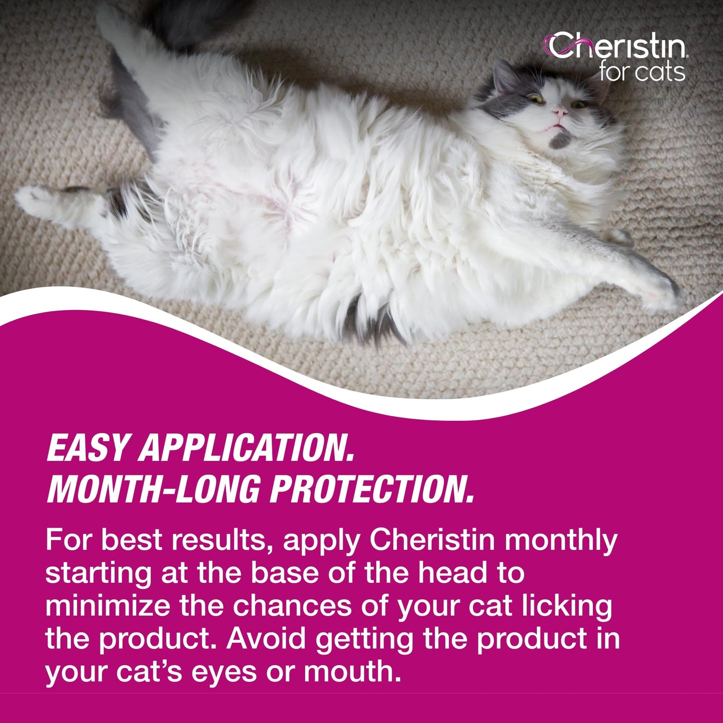 Cheristin Flea Treatment & Prevention for Cats | Fast acting topical flea treatment for cats over 1.8 lbs | 6 Count