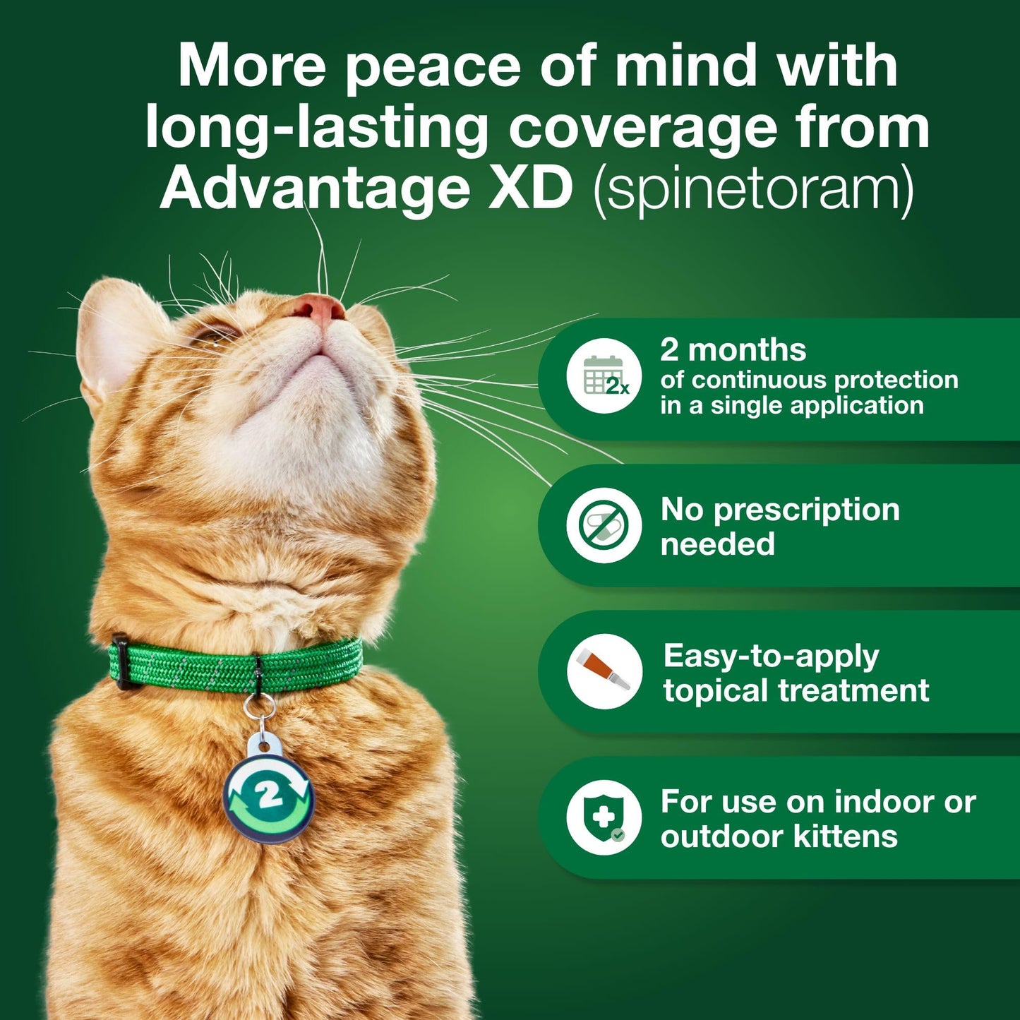 Advantage XD Large Cat Flea Prevention & Treatment For Cats over 9lbs. | 1-Topical Dose, 2-Months of Protection Per Dose