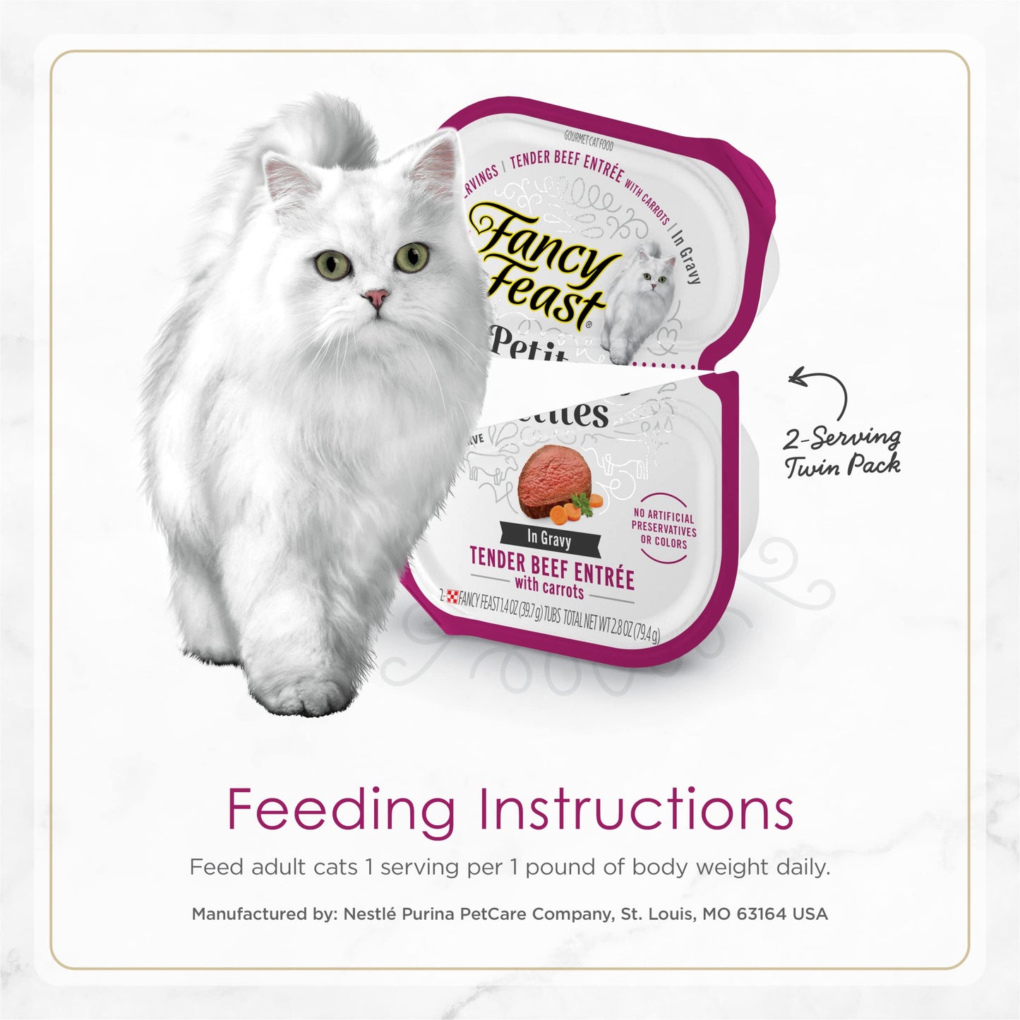 Purina Fancy Feast Gourmet Gravy Wet Cat Food, Petites Tender Beef With Carrots Entree - 2.8 Ounce (Pack of 12)