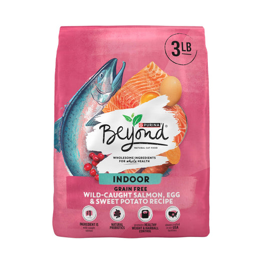 Purina Beyond Natural Grain Free Dry Cat Food Simply Indoor Salmon, Egg and Sweet Potato Recipe - 3 lb. Bag