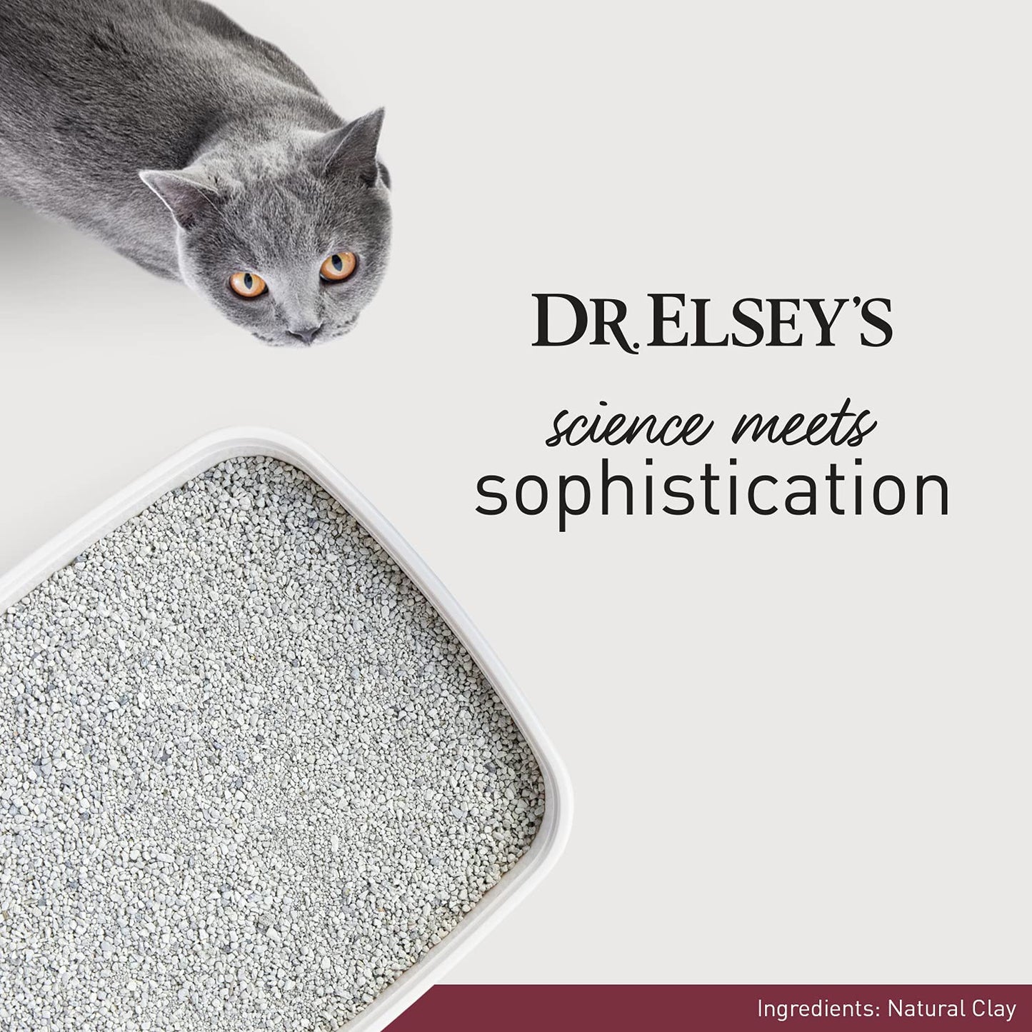 Dr. Elsey's Cat Litter - Unscented Cat Litter w/ Natural Ingredients - Low Dust Superior Odor Control Cat Litter - Hard Clumping Moisture Absorbing Clay Multi Cat Litter (For Adult Cats - 18lbs)