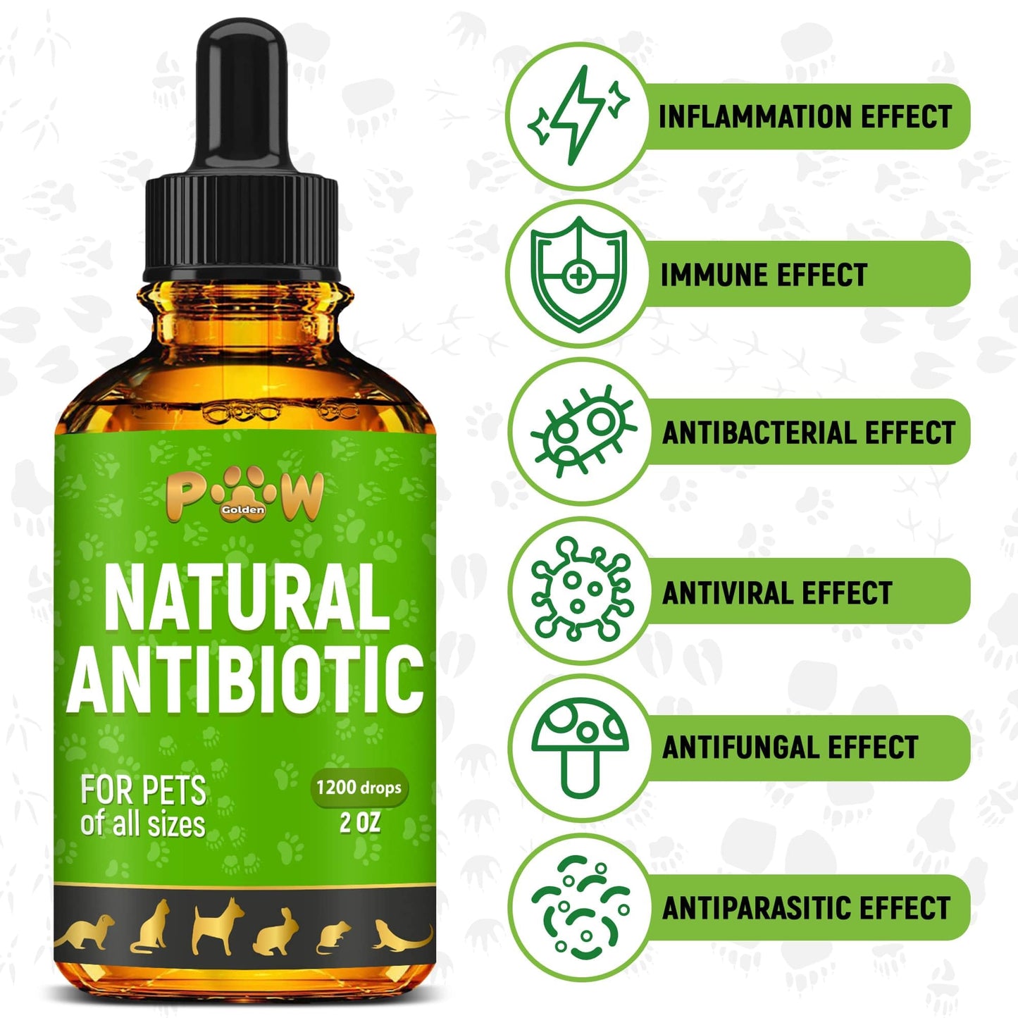 Dog Antibiotics in Drops | Herbal Сat Antibiotics for Infection | Help with Allergies, Itching, Coughs, UTIs | Skin, Coat, Digestion Care | for All Breeds & Ages | Pet Vitamins & Supplements | 2 oz