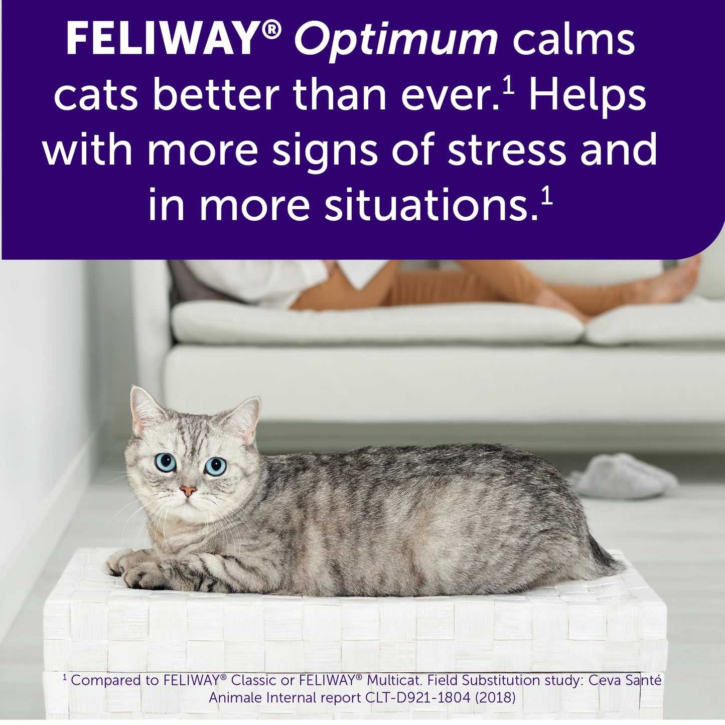 FELIWAY Optimum Cat, Enhanced Calming Pheromone Diffuser, 30 Day Starter Kit (48 mL)