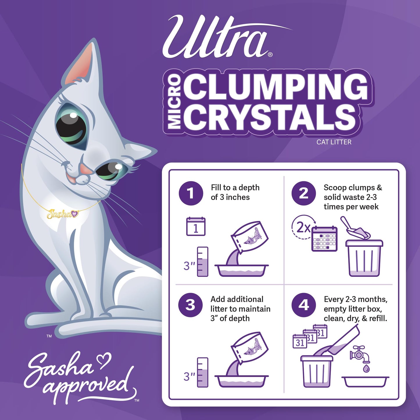 Ultra Clumping Micro Crystals Cat Litter - Dust Free, Soft on Paws, Fragrance Free - 5 Lbs.