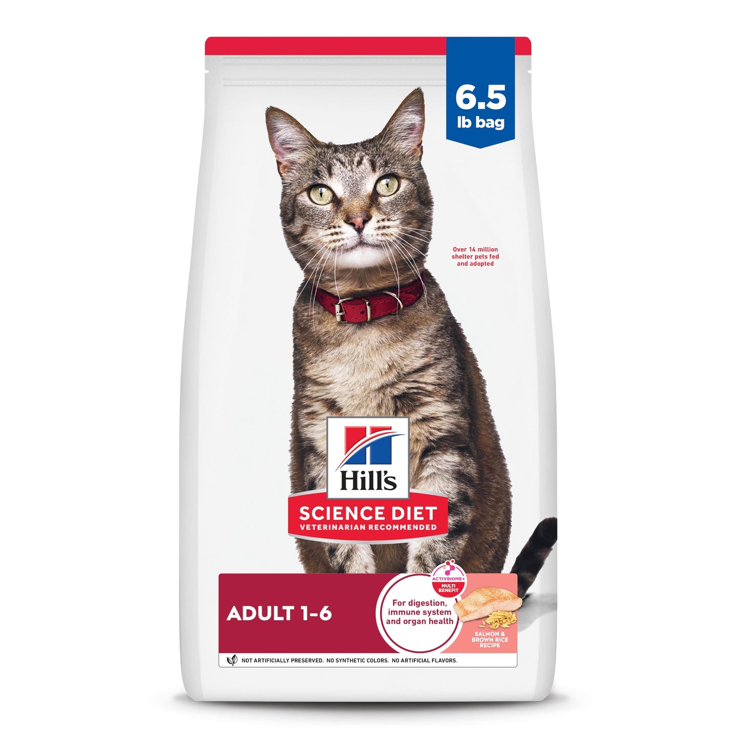 Hill's Science Diet Adult 1-6, Adult 1-6 Premium Nutrition, Dry Cat Food, Salmon & Brown Rice, 6.5 lb Bag