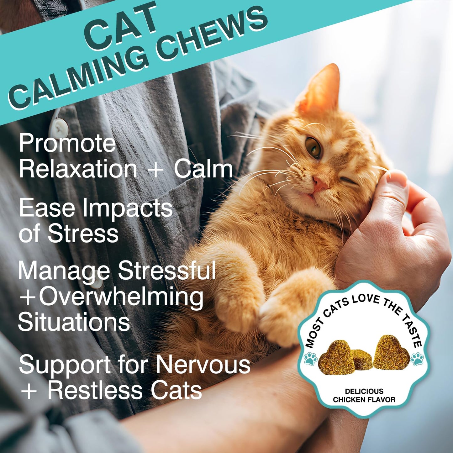 MNQAXZ Cat Calming Treats, Calm Chews for Cats Pet Treats for Travel Boarding Foster Care Veterinary Visits Relieve Anxiety Prevent Bites by Cats Soothing for Indoor Kitten 7.41 OZ