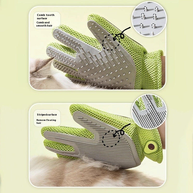 Pet Bath Cat Petting Gloves Double-sided Floating Hair Comb