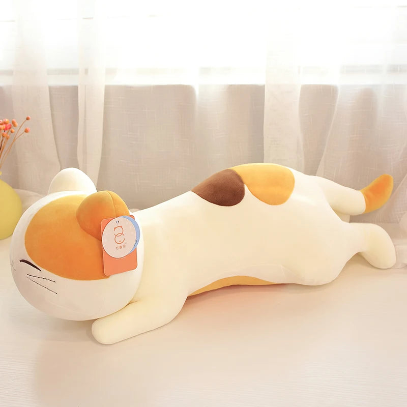 Cartoon Crouching Cat Doll Plush Toy Little Cat Doll Strip Pillow Sofa Cushion Female