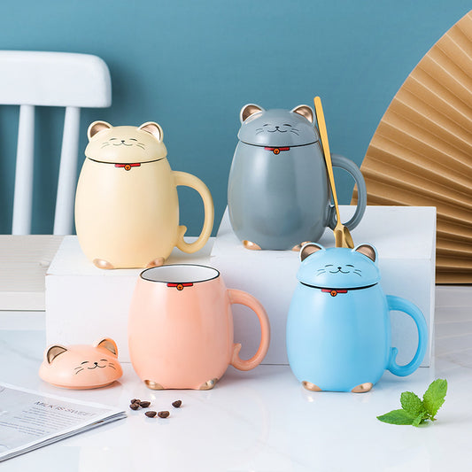 Ceramic Color Glaze  Cartoon Cat Creative Mug