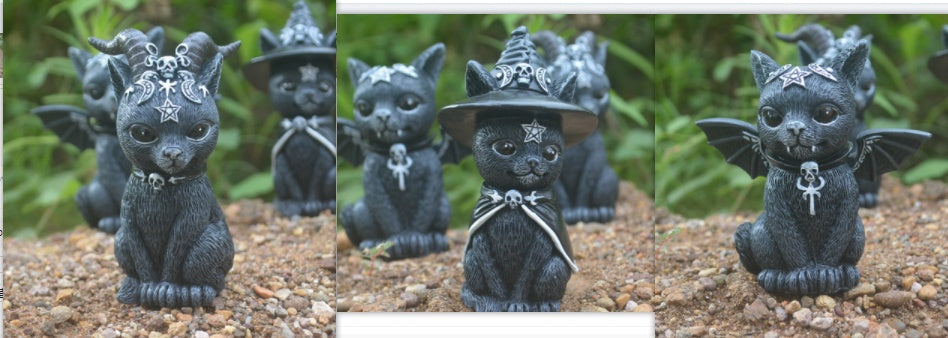 New Independent Station Halloween Magic Cat Resin Crafts