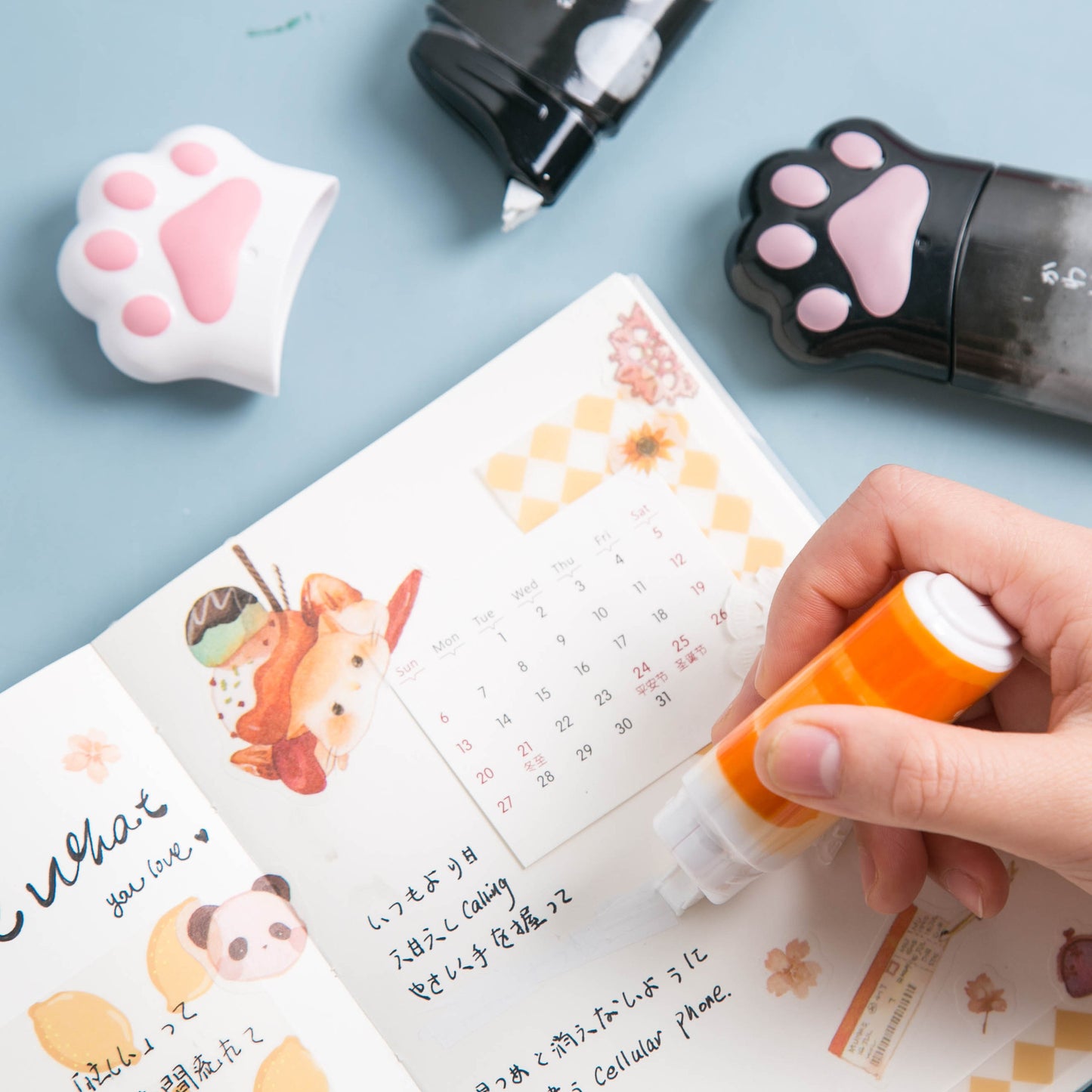 Cartoon cat claw correction tape