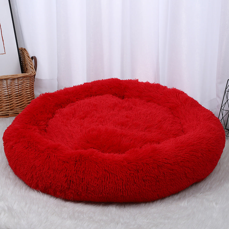 Pet Litter Thickened Round Plush Cat Litter In Autumn And Winter Warm Litter Mat Supplies