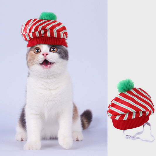 Striped Hat Headgear Cat Ornaments Cat Headgear With Ears