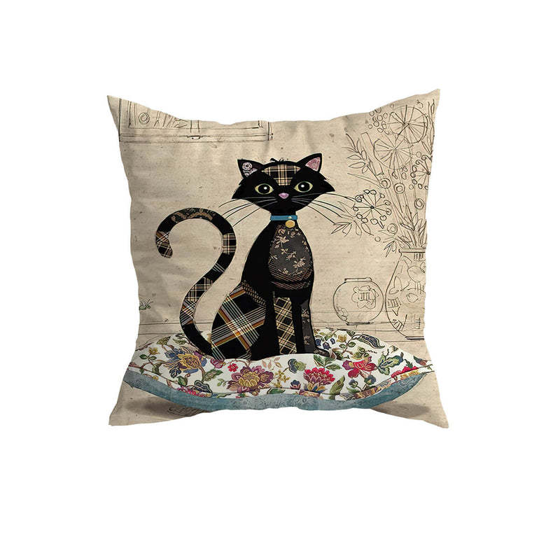 Home Fashion Minimalist Cat Print Pillowcase