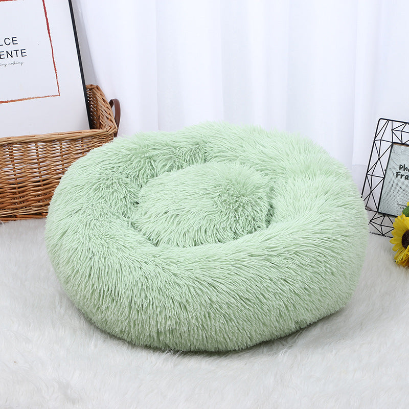 Pet Litter Thickened Round Plush Cat Litter In Autumn And Winter Warm Litter Mat Supplies