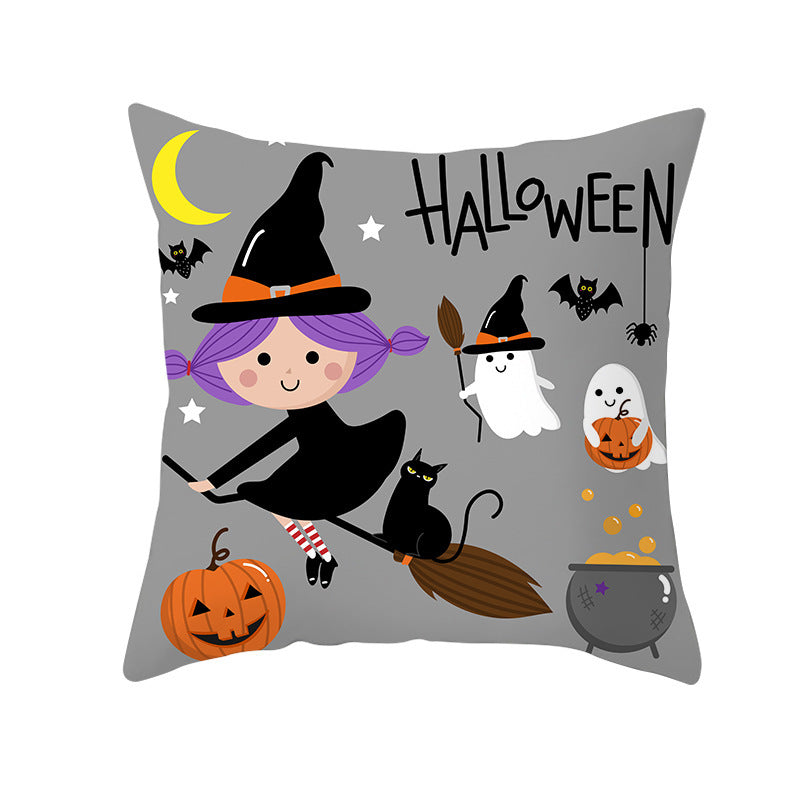 Halloween new pumpkin black cat pillowcase