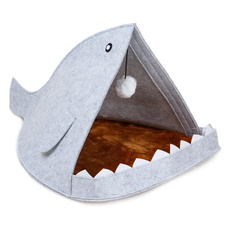 Felt Pet Shark-shaped New Cloth Cat Litter