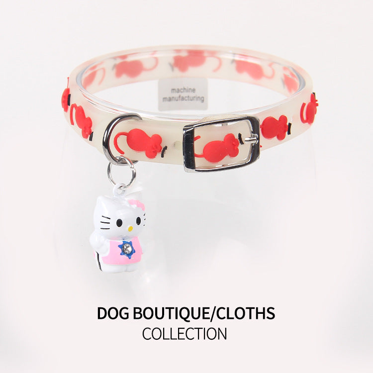 Pet Collars Cat Luminous Bell Collars Adjustable Rubber Luminous Cat Walking Supplies