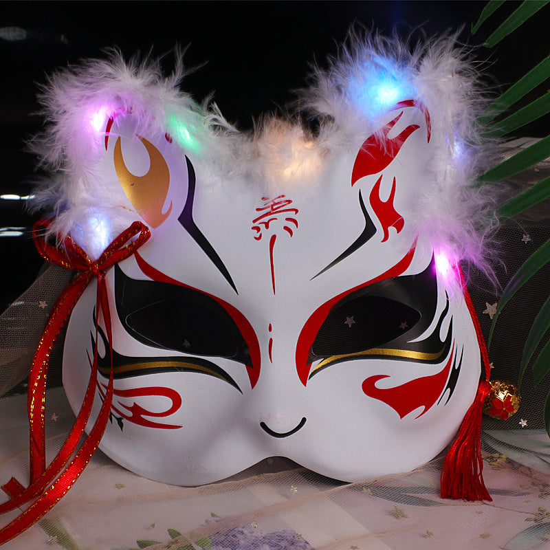 Luminous Feather Fox Mask Two-faced Cat