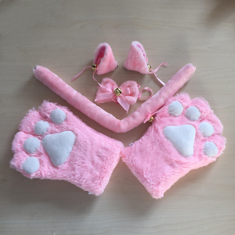 Plush cat claw suit cat claw cat tail jewelry