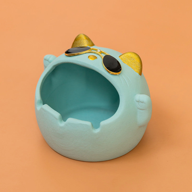 Creative Cute Cartoon Lucky Cat Ashtray Ornament