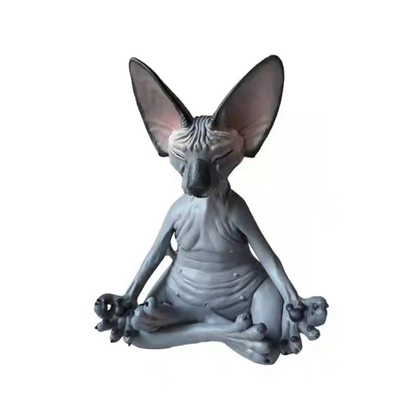 Creative Thinking Meditation Cat Resin Craft Ornament