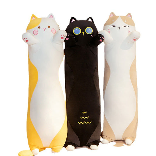 Japanese Chubby Cat Plush Toy Doll Cute Cat Pillow Children Bed Long Pillow Doll