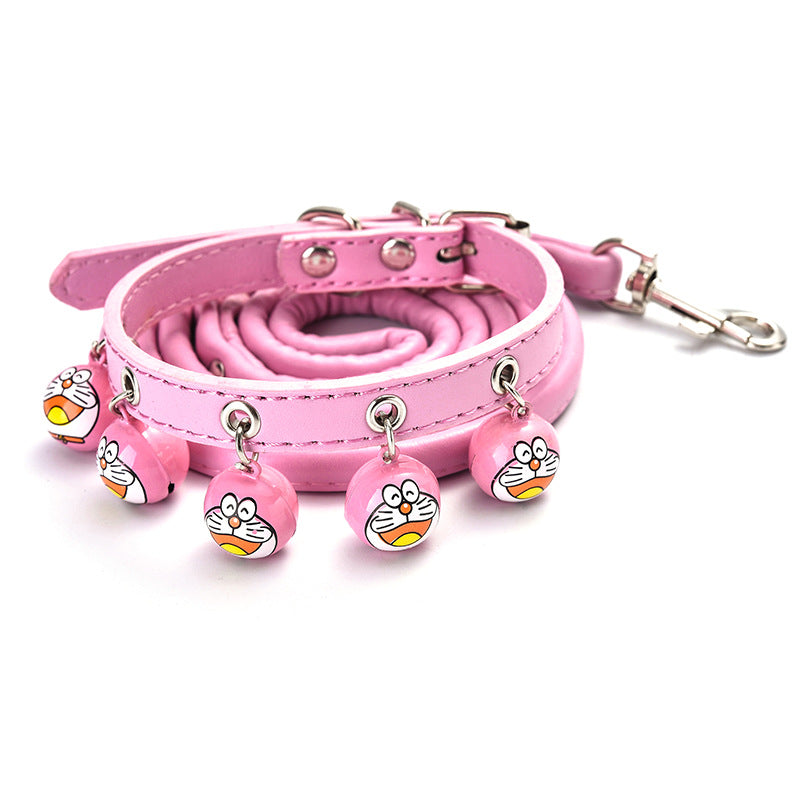 Pet Supplies Cartoon Bells Cat Collars Cat Collars Teddy Bells Chain Leash Set