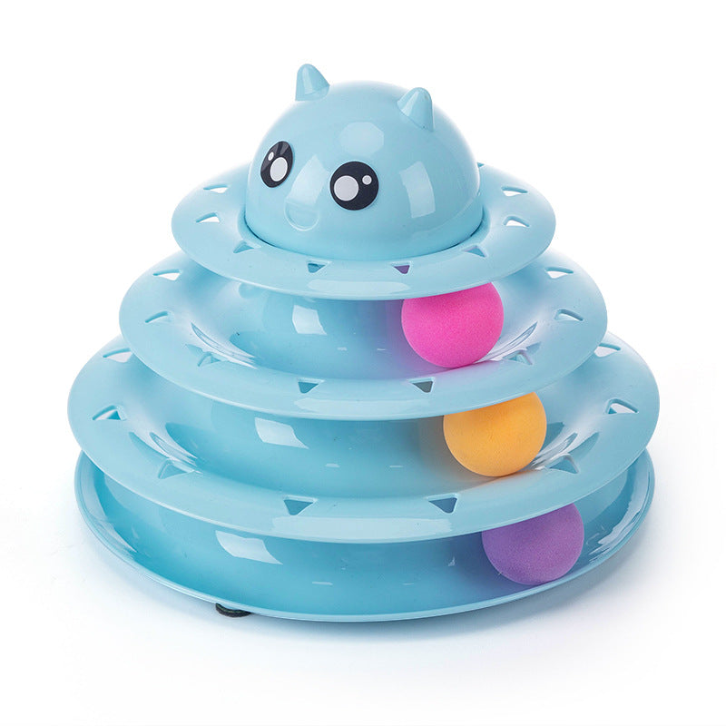 Three-Layer Cat Turntable Kitten Track Toy Multi-Layer Space Tower Self-Healing Cat Toy