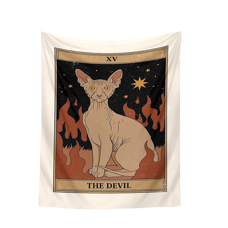 Tarot Cat Tapestry Amazon Background Cloth Decoration