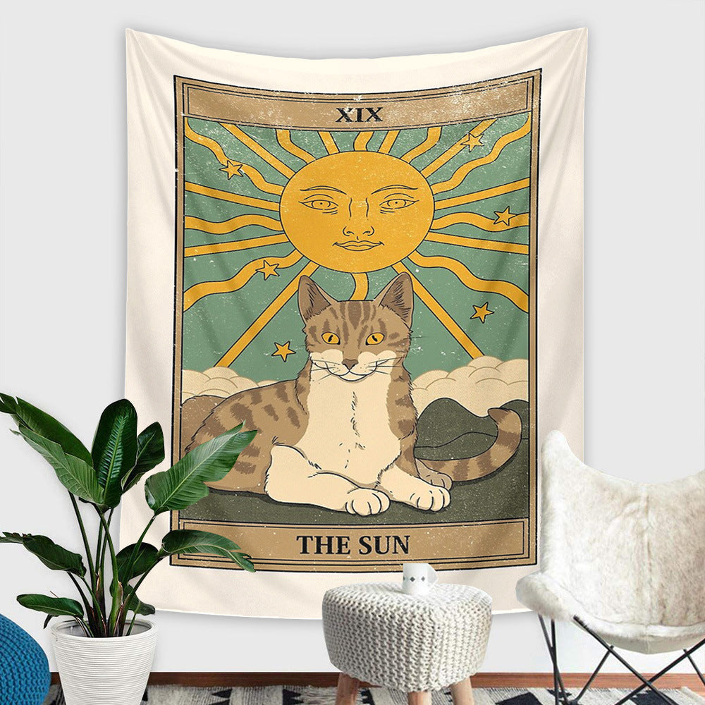 Tarot Cat Tapestry Amazon Background Cloth Decoration