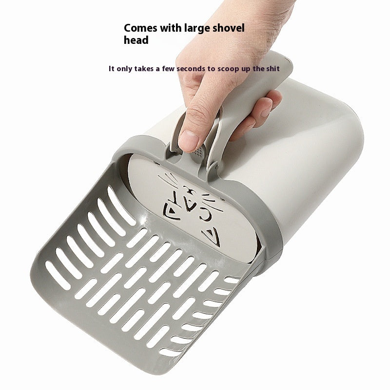 Large Capacity Integrated Cat Litter Scoop Shit Trash Can Shovel Shit Storage Box Tools